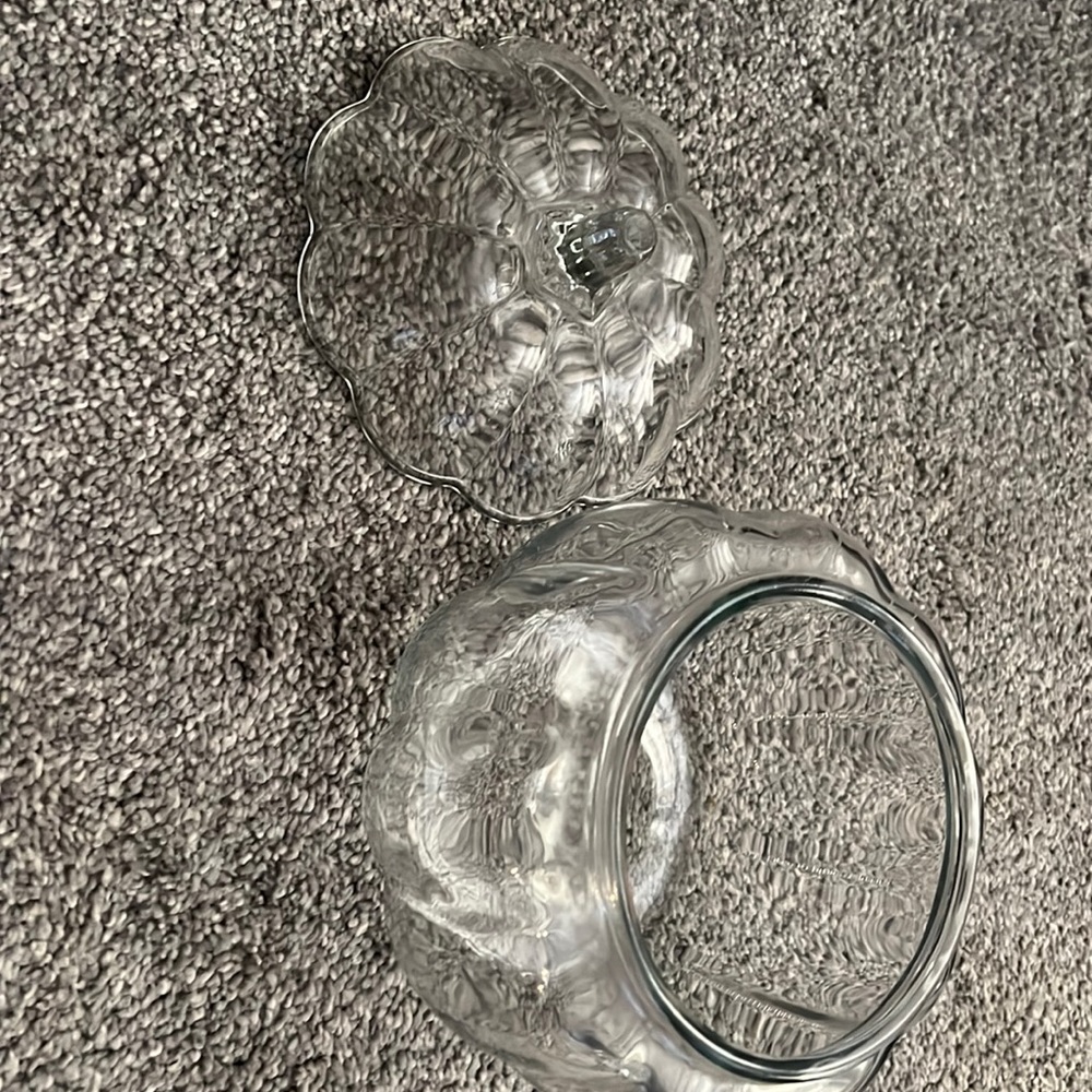 Glass pumpkin jar